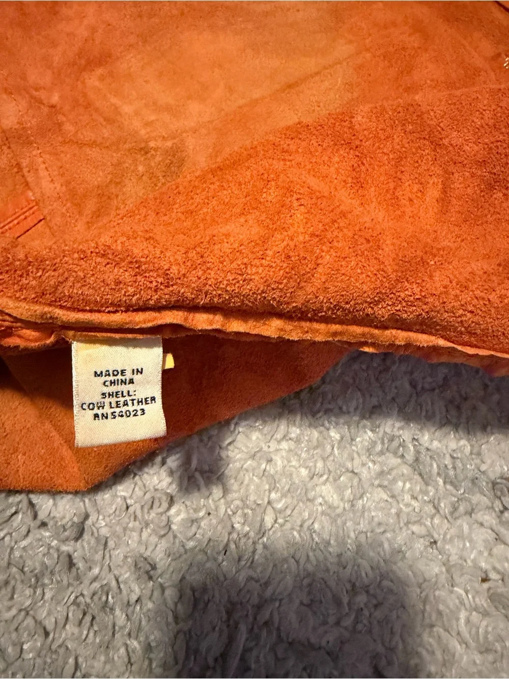 Banana Republic x Trina Turk Orange Leather Suede Large Tote Bag Floral Pocket